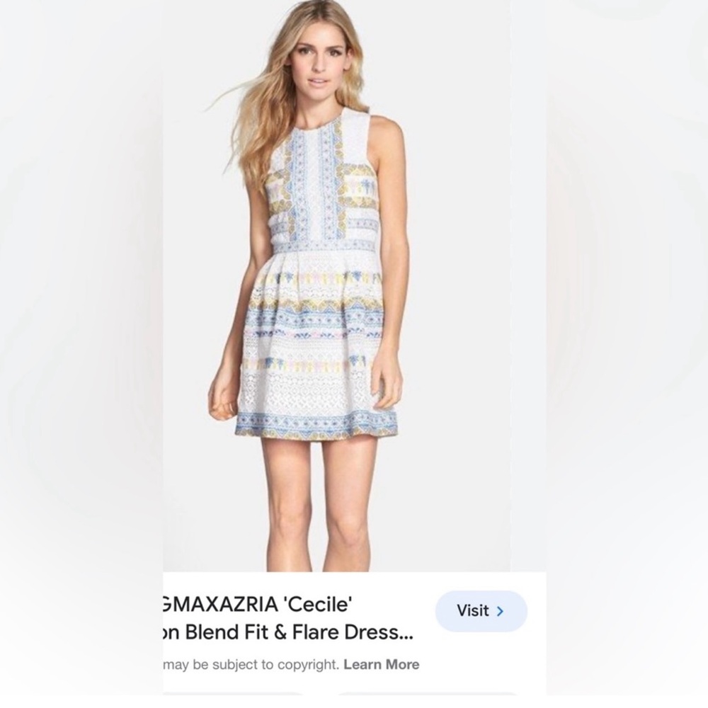 BCBGMaxAzria Multicolor Lace Dress- “Cecile” fit & flare